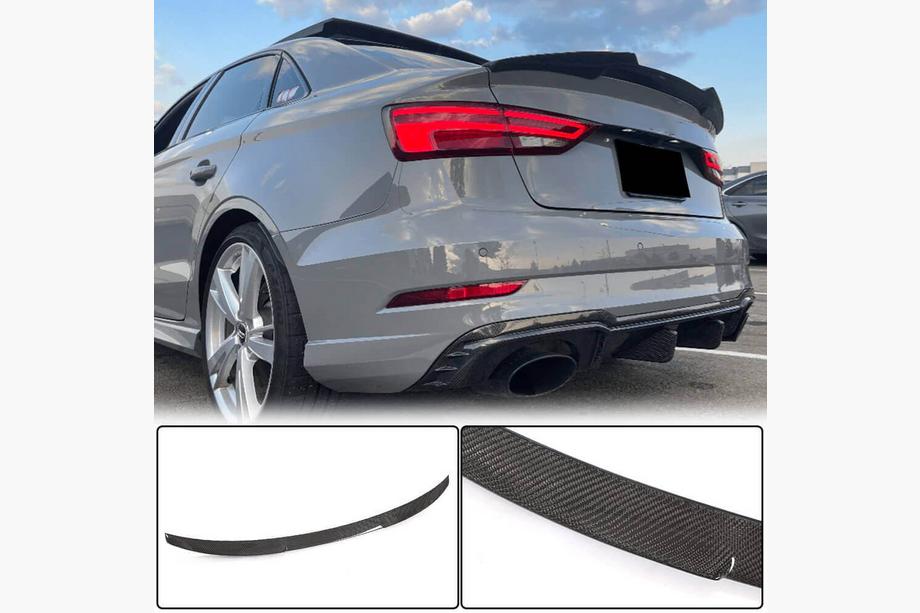 Audi A3 2012–2020 Spoiler V2 (til sedan, kulfiber) Image