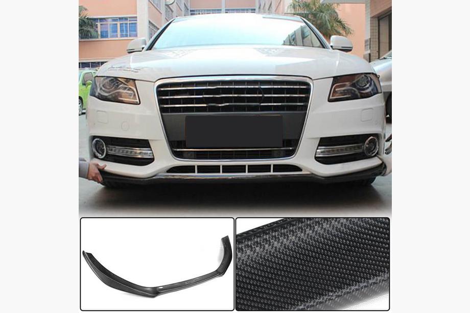 Audi A4 B8 2007–2015 Frontspoilerlæbe til forreste kofanger Lip (til Base 2007-2011, Carbon) Image