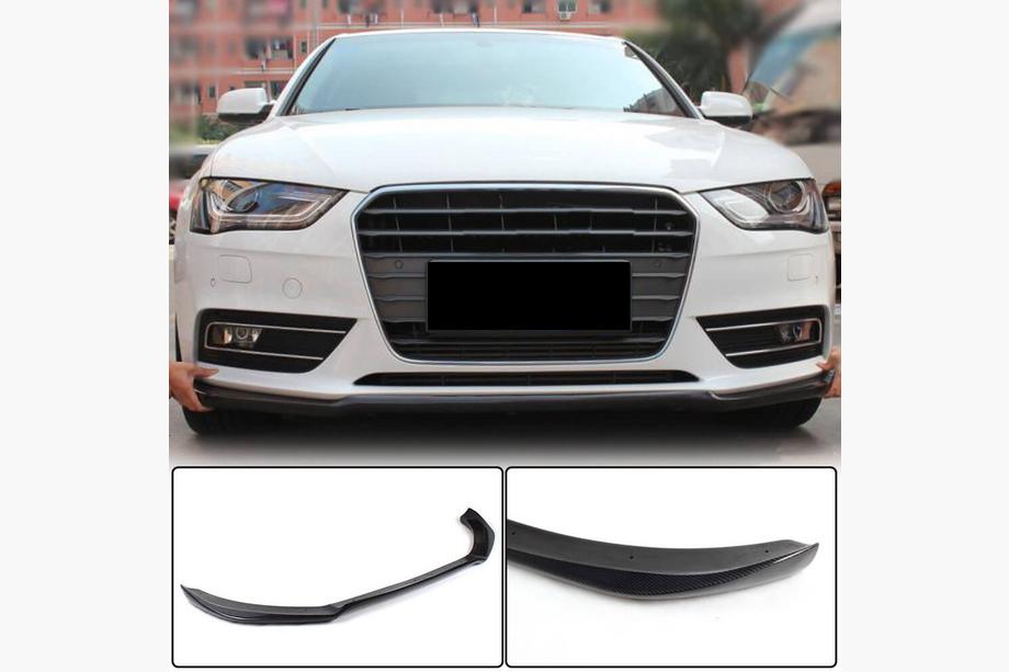 Audi A4 B8 2007–2015 Frontlæbe til forkofanger Lip (til Base 2011-2015, carbon) Image