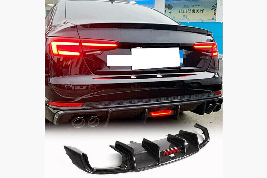 Audi A4 B9 2015–2024 Diffuser til bagkofanger (til Base Sedan 2015-2019, Carbon) Image