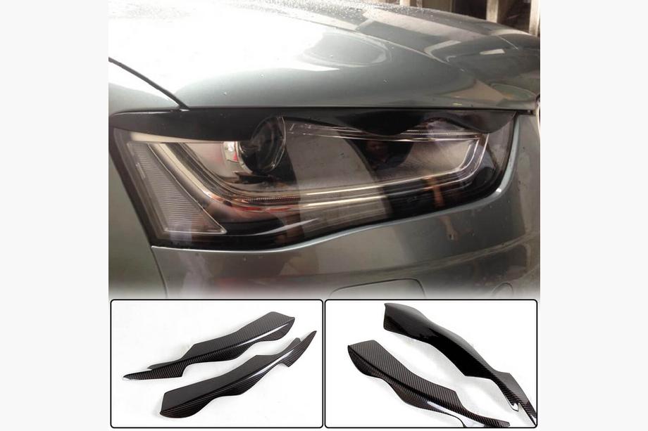 Audi A4 B8 2007–2015 Øjenbryn til forlygter (2011-2015, Carbon) Image