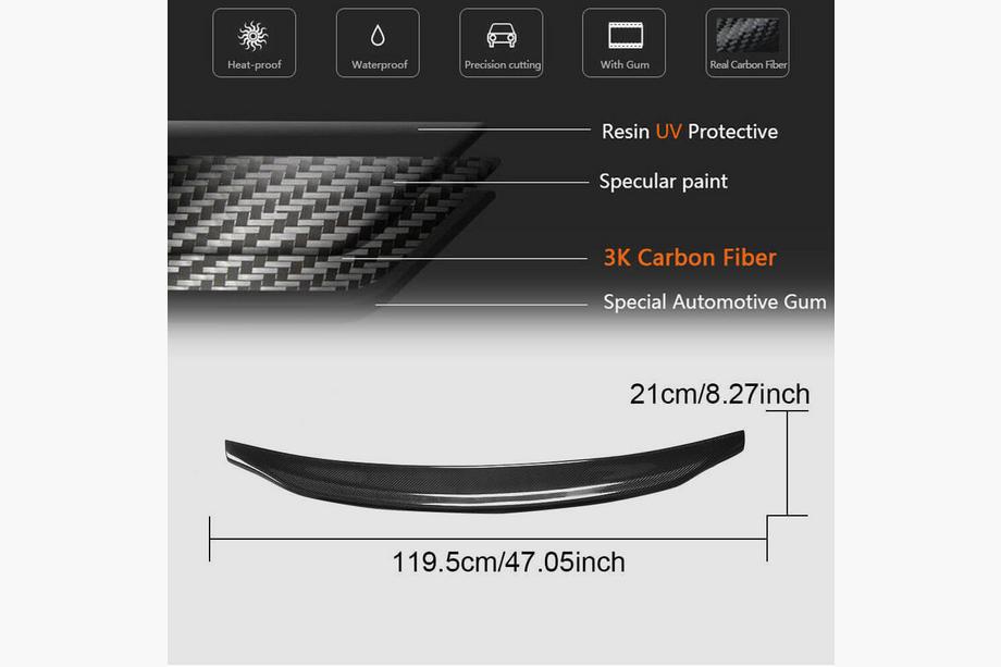 Audi A5 2007–2015 Spoiler V2 (Cabriolet, kulfiber) Foto 5