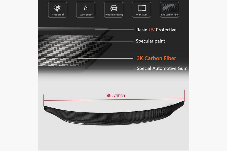 Audi A5 2007–2015 V2 spoiler (til Sportback, kulfiber) Foto 5