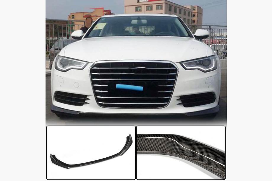 Audi A6 C7 2011–2017 Frontspoilerlæbe til forreste kofanger i carbon (til Base 2012-2015) Image