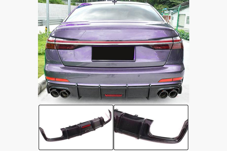 Audi A6 C8 2018–2025 Bageste kofangerdiffuser (til Base Sedan 2018-2023, carbon) Foto 1