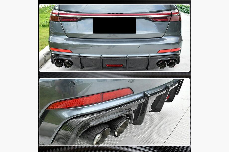Audi A6 C8 2018–2025 Bageste kofangerdiffuser (til Base Sedan 2018-2023, carbon) Foto 3