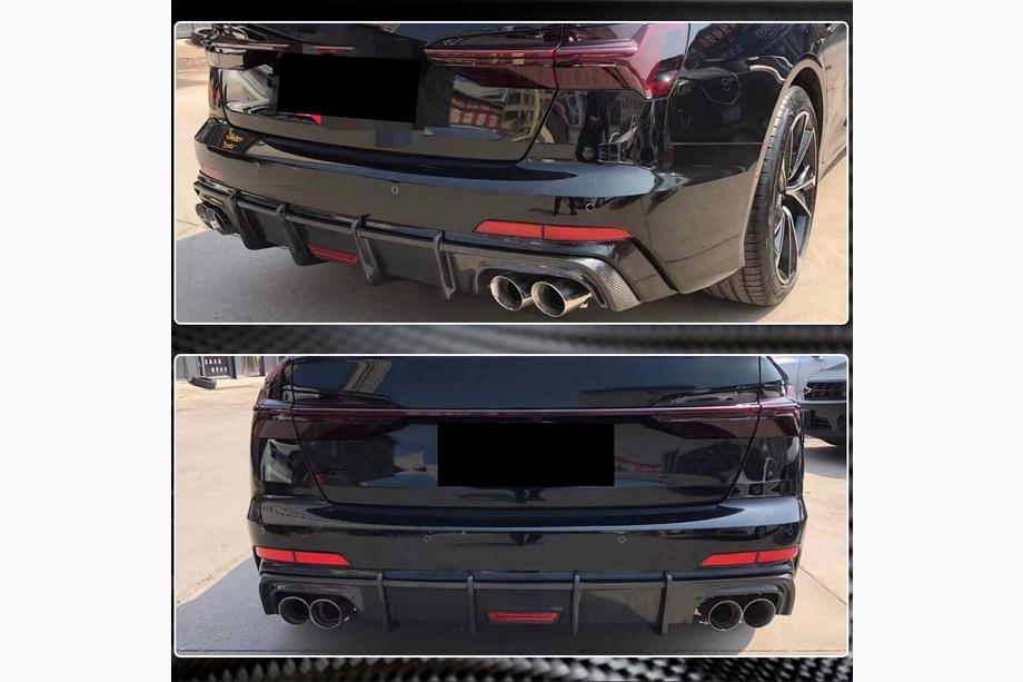 Audi A6 C8 2018–2025 Bageste kofangerdiffuser (til Base Sedan 2018-2023, carbon) Foto 4