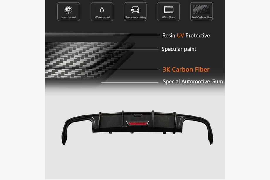 Audi A6 C8 2018–2025 Bageste kofangerdiffuser (til Base Sedan 2018-2023, carbon) Foto 5