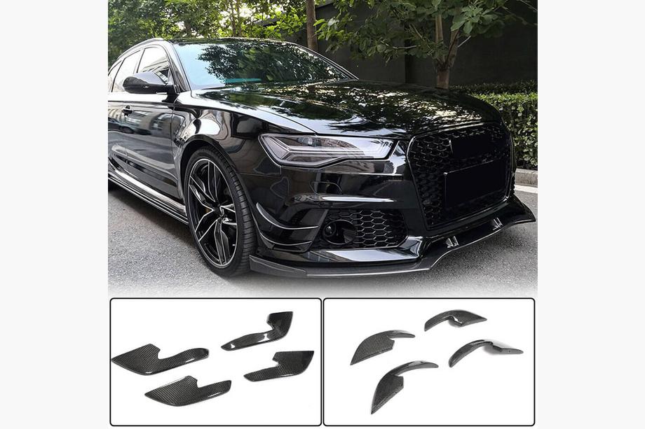Audi A6 C7 2011–2017 Frontsplittere til forreste kofanger (til RS6, 4 stk., kulfiber) Image