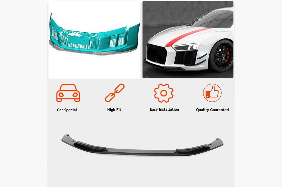 Audi R8 2015– Frontspoilerlæbe til kofanger Lip V3 (2015-2020, Carbon) Foto 2