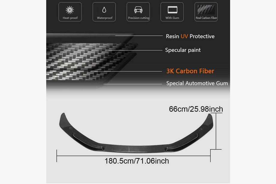 Audi R8 2015– Frontspoilerlæbe til kofanger Lip V3 (2015-2020, Carbon) Foto 6