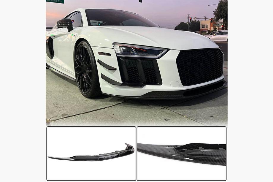 Audi R8 2015– Front kofanger læbe Lip V2 (2015-2020, Kulfiber) Image