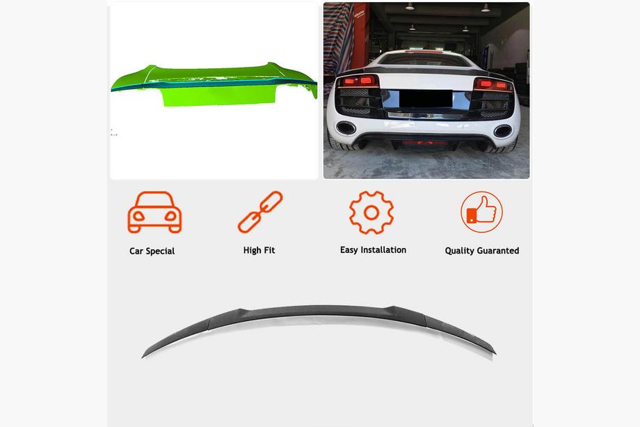 Audi R8 2006–2015 Spoiler V2 (kulfiber) Foto 3