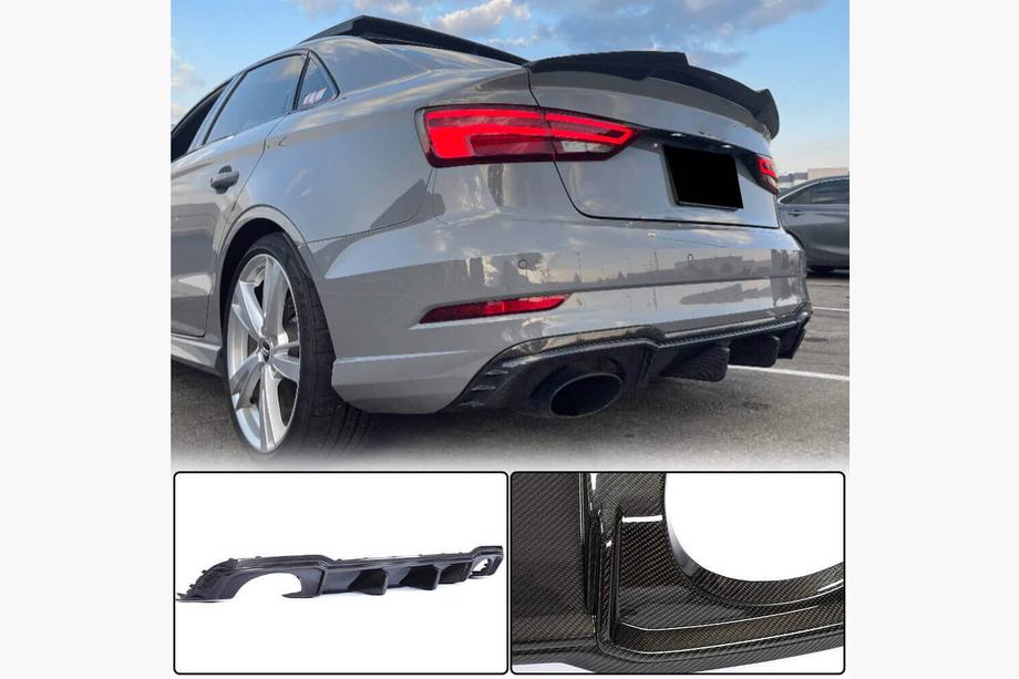 Audi A3 2012–2020 Bagkofanger-diffuser V1 (til RS3 Sedan 2017-2019, carbon) Image