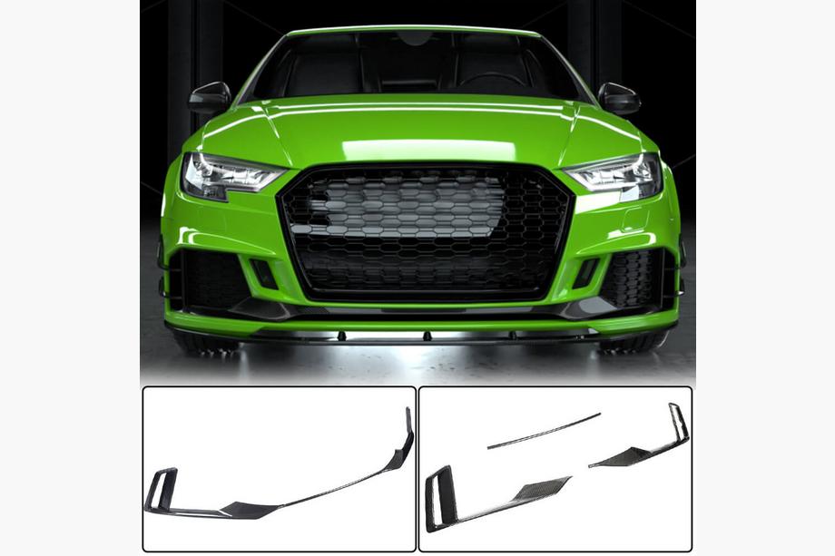 Audi A3 2012–2020 Frontbumper læbesplittere V1 (til RS3 Sedan 2017-2020, carbon) Image
