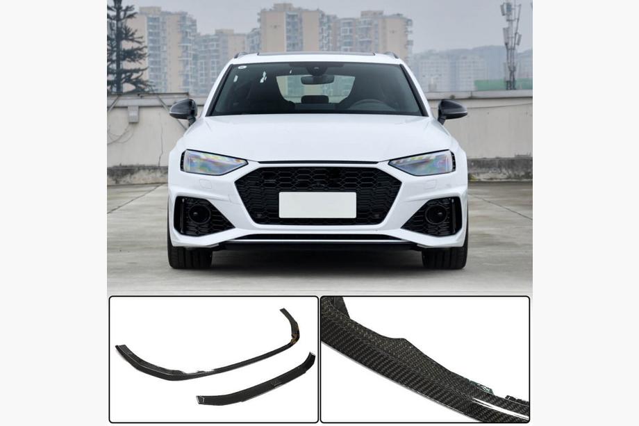 Audi A4 B9 2015–2024 Front bumper læbespoiler Lip V2 (til RS4 Avant 2019-2021, carbon) Image