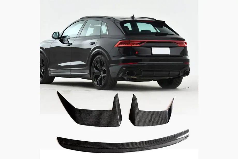 Audi Q8 2018– Bageste tagspoiler (carbon) Image