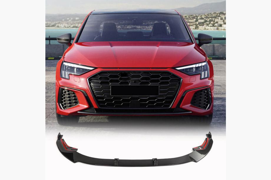 Audi A3 2020– Kofangerlæbe Lip til forreste kofanger (til S-Line Sedan 2020-2023, carbon) Image