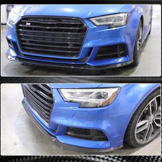Lipspoiler til frontkofanger Lip V5 (til S-Line Sedan 2017-2020, Carbon) Audi A3 2012–2020 foto 4