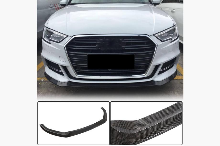 Audi A3 2012–2020 Lipspoiler til frontkofanger Lip V5 (til S-Line Sedan 2017-2020, Carbon) Image