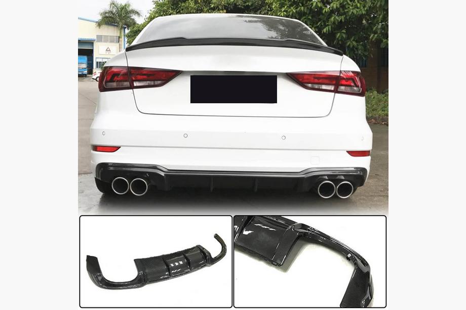 Audi A3 2012–2020 Bagkofanger-diffuser V5 (til S-Line Sedan 2017-2020, carbon) Image