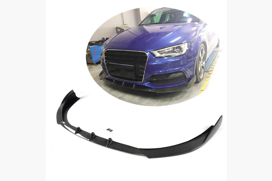 Audi A3 2012–2020 Front bumper lip Lip V1 (til S-Line 2012-2016 HB, carbon) Image
