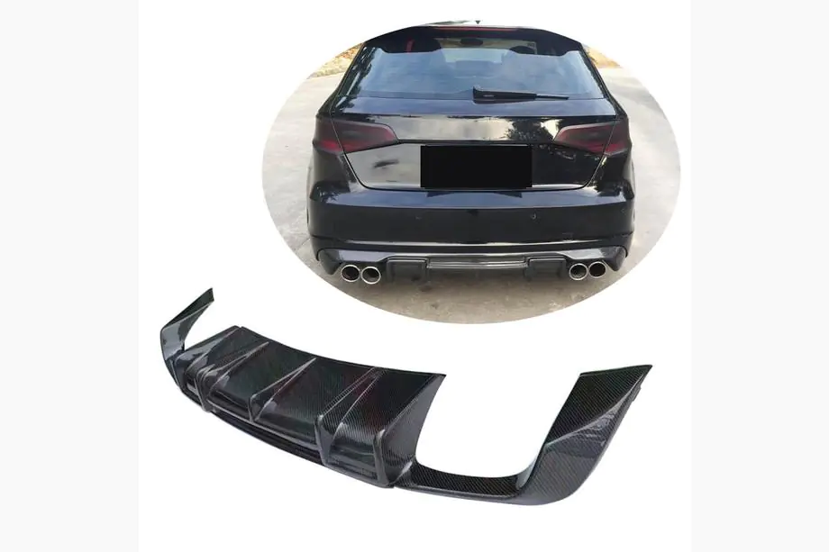 Audi A3 2012–2020 Bagkofanger diffuser V1 (til S-Line HB 2012-2016, Carbon) Image
