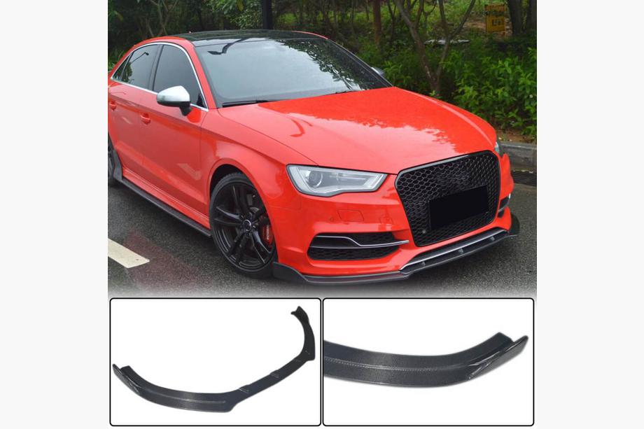 Audi A3 2012–2020 Frontsplitter Lip V3 (til S-Line Sedan 2012-2016, kulfiber) Image