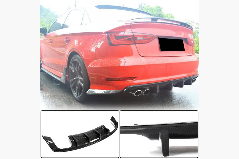 Audi A3 2012–2020 Bagkofangerdiffuser V3 (til S-Line Sedan 2012-2016, kulfiber) Image