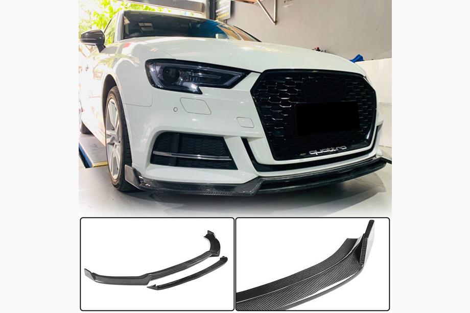 Audi A3 2012–2020 Frontspoilerlæbe Lip V4 (til S-Line Sedan 2017-2020, kulfiber) Image