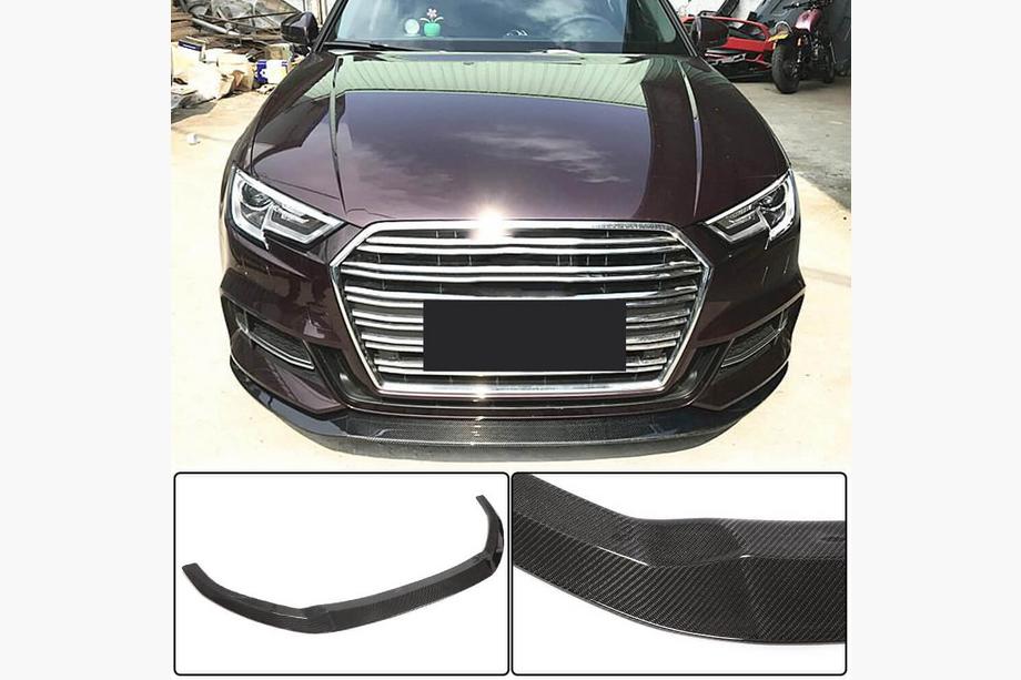 Audi A3 2012–2020 Frontsplitter-læbe Lip V3 (til S-Line Sedan 2017-2020, kulfiber) Image