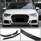 Audi A3 2012–2020 Frontlæbe til forkofanger Lip V2 (til S-Line Sedan 2017-2020, kulfiber) foto 1