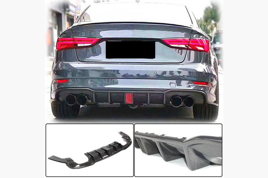 Audi A3 2012–2020 Bagkofanger diffuser V2 (til S-Line Sedan 2017-2020, carbon) Image