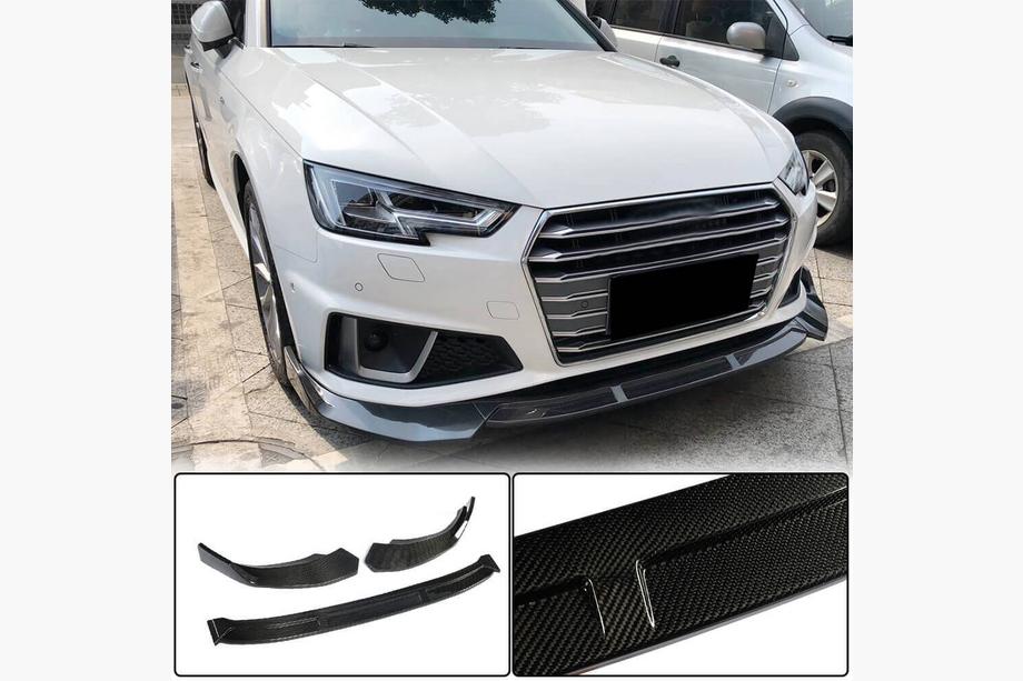 Audi A4 B9 2015–2024 Frontlæbe til kofanger Lip V1 (til S-Line Sedan 2015-2019, carbon) Image