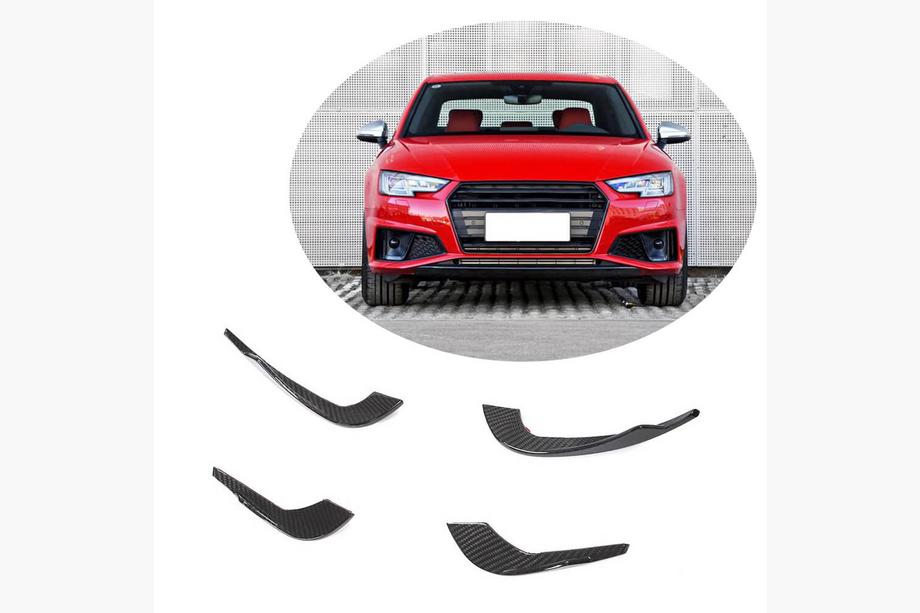 Audi A4 B9 2015–2024 Front bumperlæbe V3 (til S-Line Sedan 2015-2019, kulfiber) Image