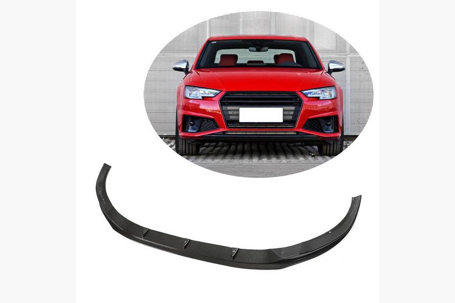 Audi A4 B9 2015–2024 Frontlæbe til forreste kofanger Lip V6 (til S-Line Sedan 2015-2019, kulfiber) Image