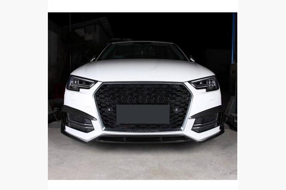Audi A4 B9 2015–2024 Frontspoilerlæbe til for kofanger Lip V2 (til S-Line Sedan 2015-2019, Carbon) Image