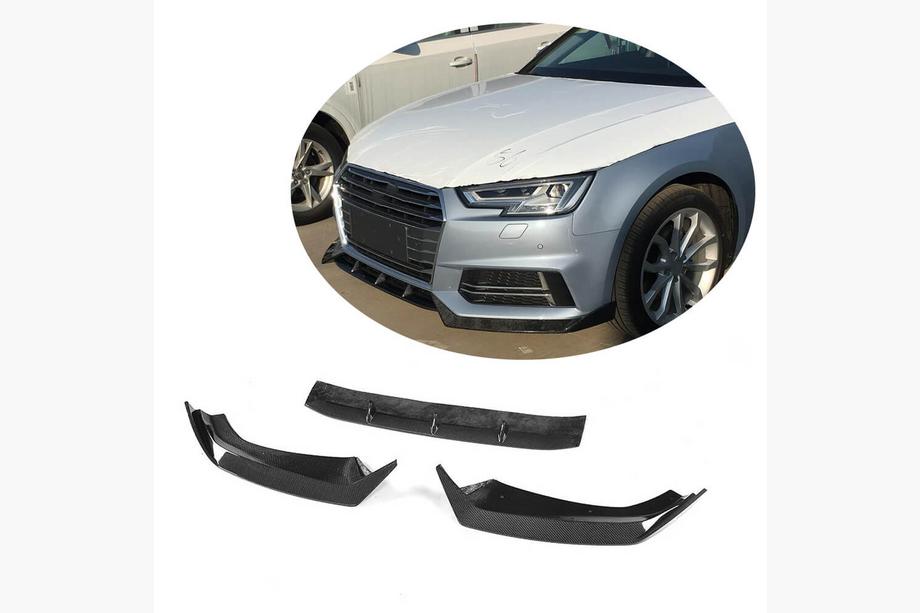 Audi A4 B9 2015–2024 Frontkofanger-lipspoiler Lip V5 (til S-Line Sedan 2015-2019, carbon) Image
