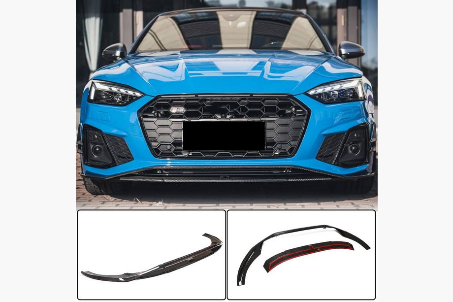 Audi A5 2016–2025 Front bumper læbe Lip V1 (til S-Line 2021-2025, carbon) Image
