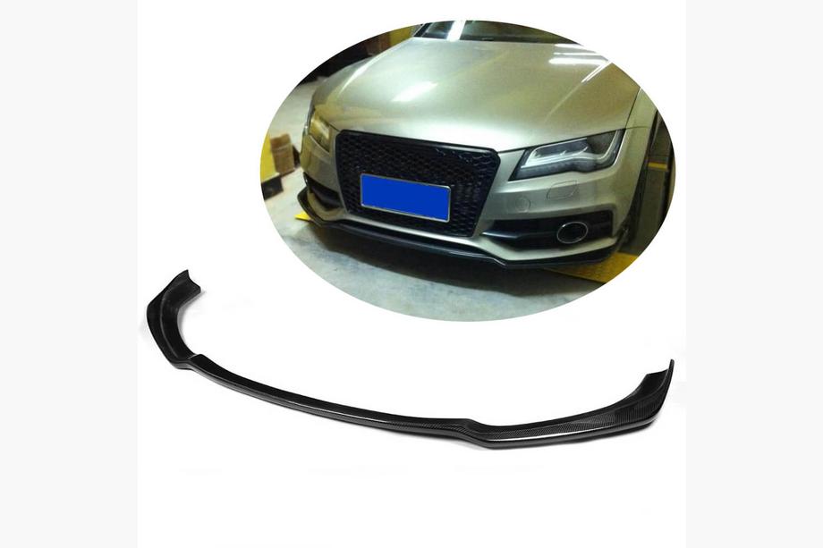 Audi A7 2010–2018 Frontlæbe spoiler til forreste kofanger Lip V1 (til S-Line, 2010-2014, carbon) Image
