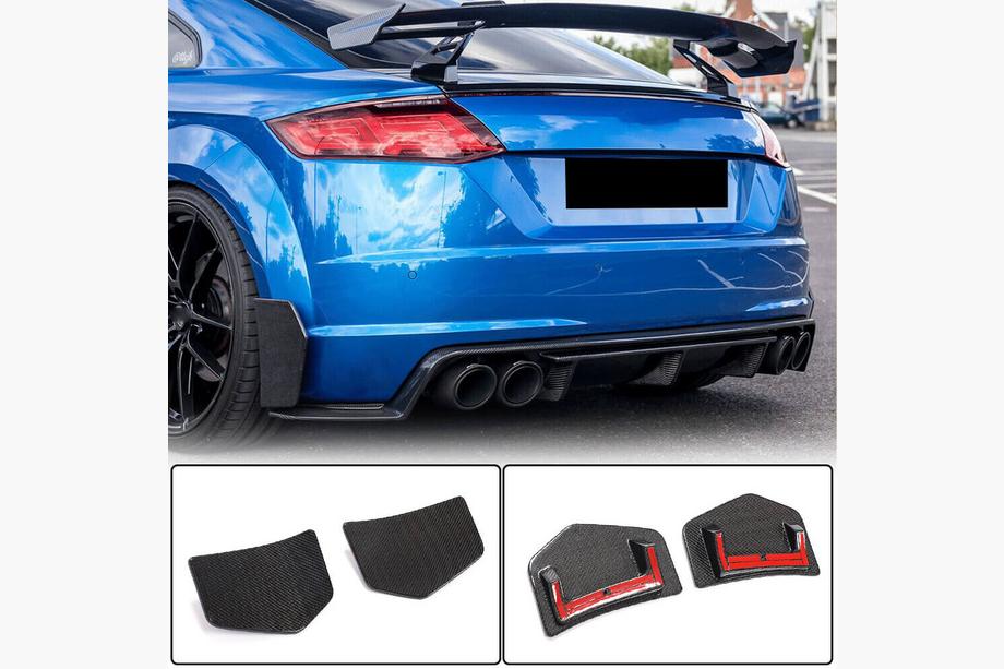 Audi TT 2014–2023 Flap-indsatser til bagkofanger (til S-line/TTS/TTRS, 2014-2019, Kulfiber) Image