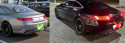 Mercedes S-class C217 Coupé 2014–2020 Bageste diffuser med udstødningstipper Silver (2018-2020) foto 4