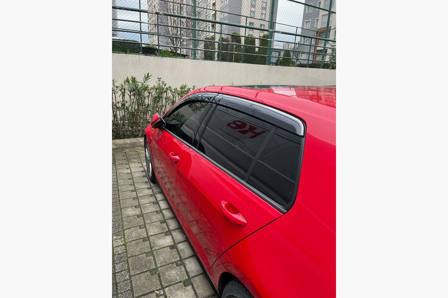 Volkswagen Golf 6 2008–2014 Vindafvisere til vinduer med kromliste HB (4 stk., Sunplex Steinless) Image