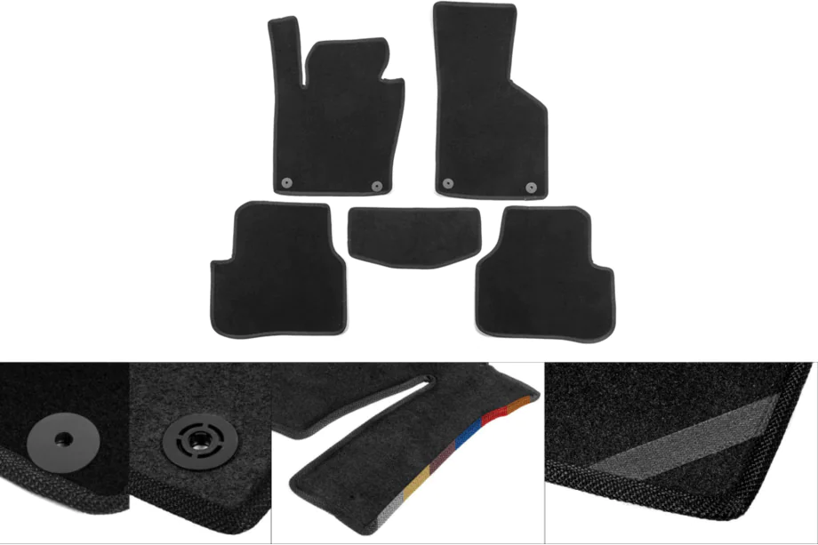 Toyota Land Cruiser Prado 120 2002–2009 Tekstilmåtter Classic (2 rækker, sorte) Image