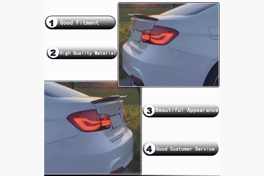 BMW 3-serie F30/F31 2012–2019 PSM-Style V2 spoiler (til F30/F80, carbon) Foto 3