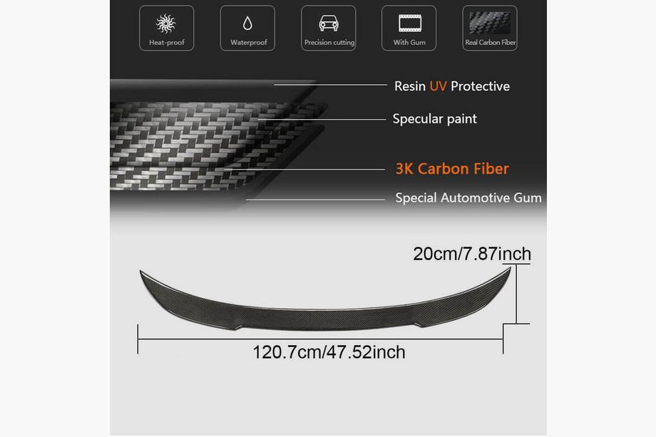 BMW 4-serie F32/F33/F36 2012–2020 Bagklapspoiler Carbon V5 (til F36) Foto 6