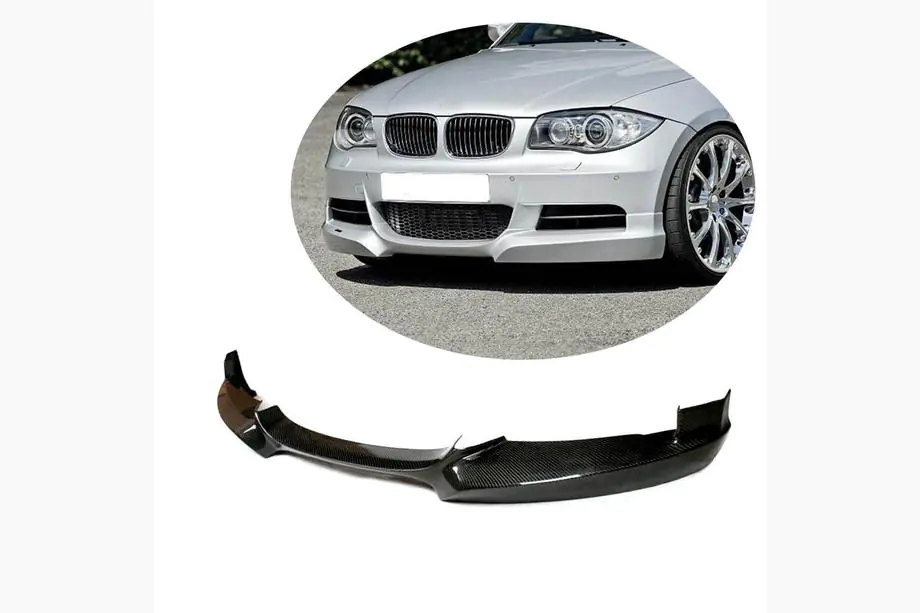 BMW 1-serie E81/E82/E87/E88 2004–2011 Frontkofanger-læbe (til E82/E88 M-Sport, kulfiber) Foto 1