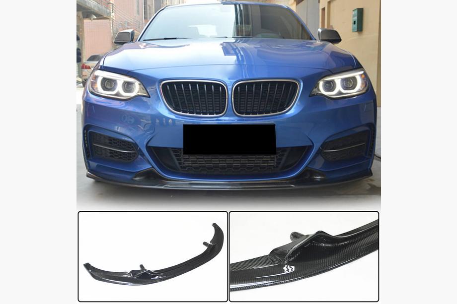 BMW 2-serie F22/F23 2014–2021 Front læbespoiler V1 til forreste kofanger (til F22/F23 M-Sport, carbon) Image