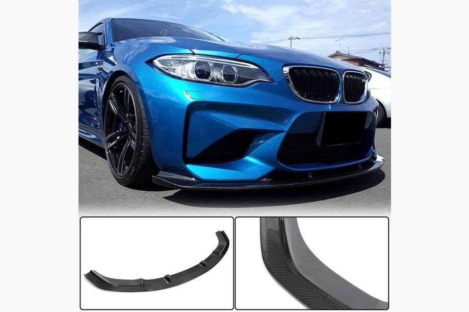 BMW 2-serie F22/F23 2014–2021 Frontspoilerlæbe Lip V6 (til F87 M2, carbon) Foto 1