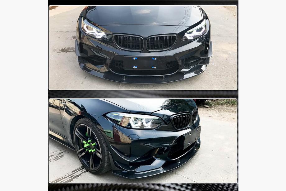 BMW 2-serie F22/F23 2014–2021 Frontspoilerlæbe Lip V6 (til F87 M2, carbon) Foto 3
